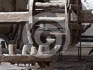 Old mill donkey powered Loreto old mission on sunny day Baja California Sur Mexico