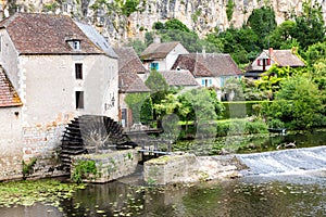 Old mill on the river Anglin at Angles-sur-Anglin photo