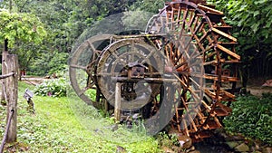 Old mill wooden water wheels in China