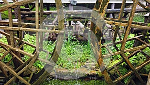 Old mill wooden water wheels in China