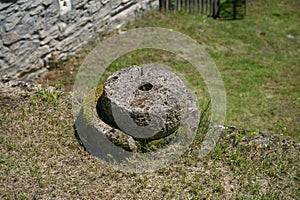 Old millstone in the Lower skete of Saint Sava