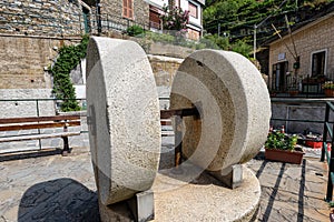 Old millstones for the olive oil - Vernazza Cinque Terre Italy