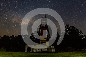 The old Mine Shaft under the Milky Way Night Sky