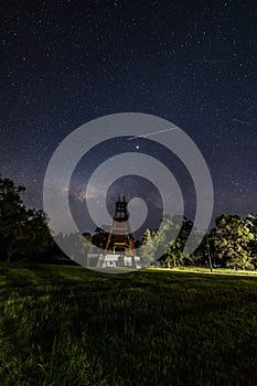 The old Mine Shaft under the Milky Way Night Sky