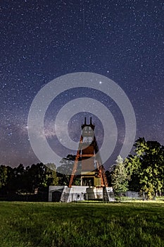 The old Mine Shaft under the Milky Way Night Sky