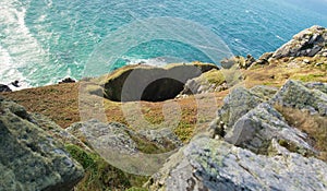 Old mine works Zennor Head Cornwall England near St Ives