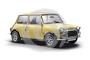 Mini Cooper classic isolated photo