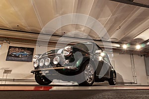 Old Mini Cooper in a private car museum in Romanshorn, Switzerland