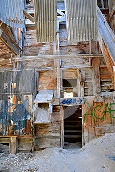 Old mining building fall into ruins