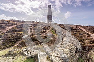 Old mining chimney near porthtowan