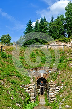 Old mining tunnel. Tin mine Mauritius.