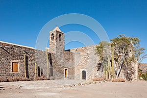 Old mission church Mision de Santa Rosalia de Mulege in Mulege, Baja California Sur, Mexico