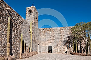 Old mission church Mision de Santa Rosalia de Mulege in Mulege, Baja California Sur, Mexico