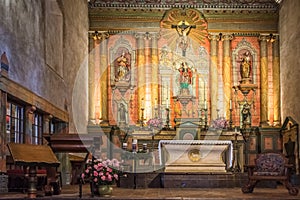 Old Mission Santa Barbara Church Interior Altar