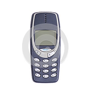 Old mobile phone on a white background. 