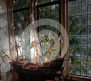 Old Model of a ship , 18th century