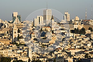 Old and modern Jerusalem in Israel