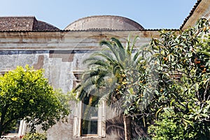 Old monastery in Catania, Sicily Island in Italy