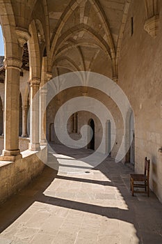 Old monastery corridor high above Palma in Majorca