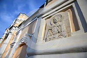 Old monastery wall in Vladimir, Russia.