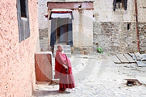 Old monk font of monastery