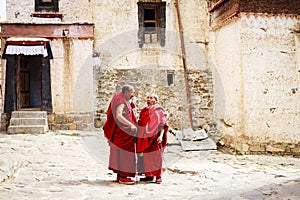 Old monk font of monastery