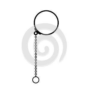 Old monocle glasses vector icon