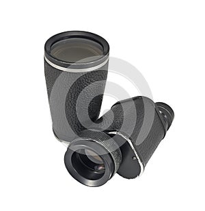 Old monocular with additional lens