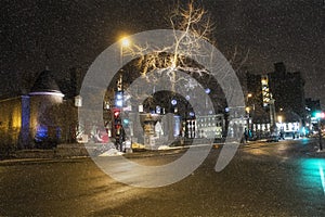 Old Montreal night scene