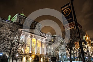 Old Montreal night scene