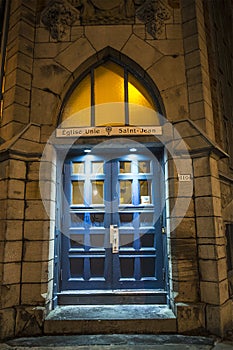 Old Montreal night scene