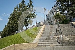 Old Montreal scene behnid City Hall