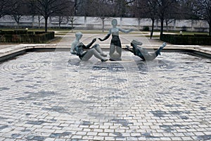 Old monument in the center of the European city of Bratislava