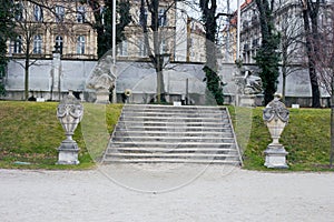 Old monument in the center of the European city of Bratislava