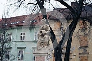 Old monument in the center of the European city of Bratislava