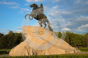 The old Monument to Peter the Great - Bronze Horseman 1782. Saint-Petersburg, Russia