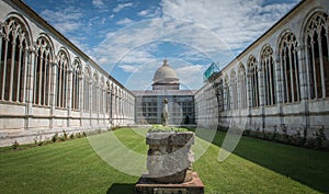 Old monumental cemetery on Piazza dei Miracoli in Pisa, Tuscany, Italy
