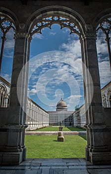 Old monumental cemetery on Piazza dei Miracoli in Pisa, Tuscany, Italy