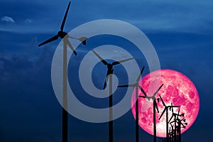 Old moon back Wind turbines produce wind energy which is a clean energy