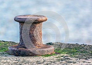 Old Mooring Bollard on the harbor