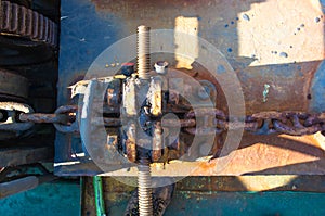 old mooring mechanisms of the sea boat