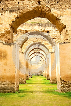 Old moroccan granary in the d archway wall