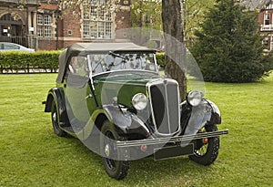 Old Morris tourer,green car.