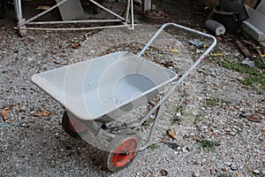 Old mortar cart in construction site