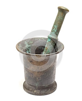 Old mortar and pestle.