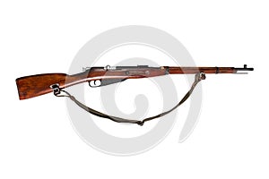 Old Mosin rifle isolated on white