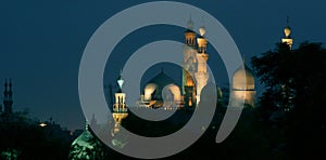 Old mosque in cairo in egypt at night photo