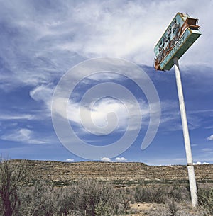 Old motel sign in the desert