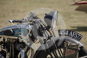 Old motorbike detail front