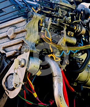 Old motorboat engine